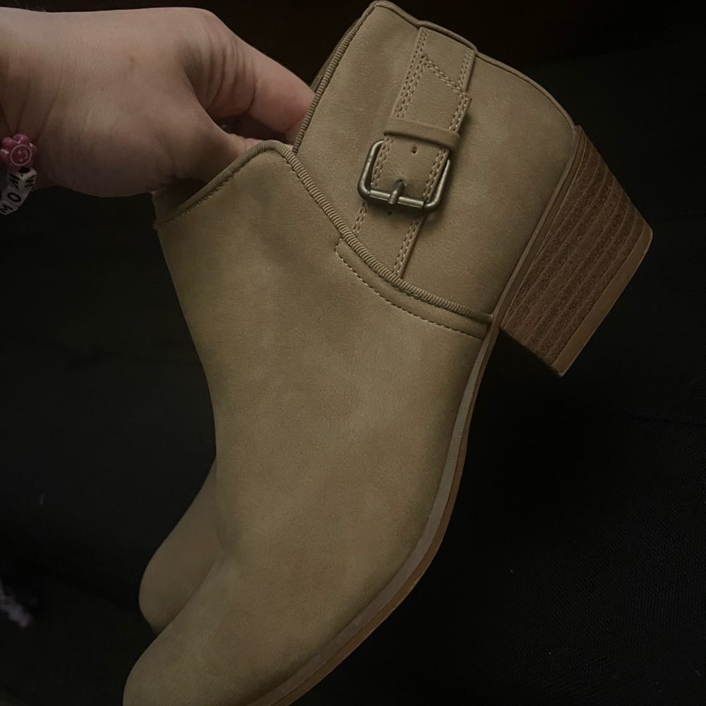 Spirit Beige Ankle Booties with Buckle